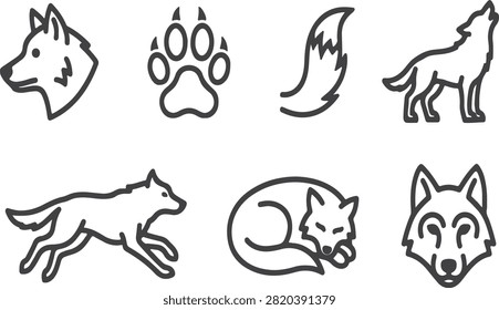 Simple black lines form the shape of a friendly puppy.