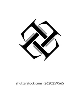 simple black LLLL logo design