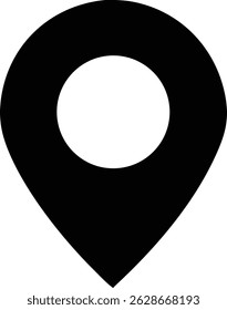 Icono de pin de Locación negro simple.