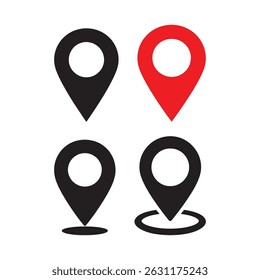 Icono negro simple del Pin de la Locación en el fondo blanco. icono de la ubicación en el fondo blanco