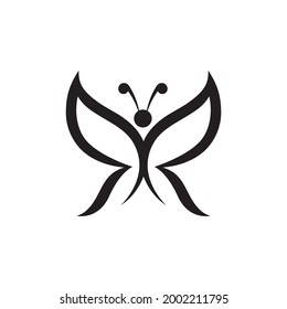 Einfaches Schmetterlingskonzept für Schwarzes Logo