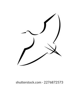  Simple black logo stork typography standing vector for animal corporate graphic design or print art template idea