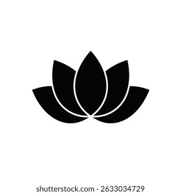Simple black lotus flower icon design