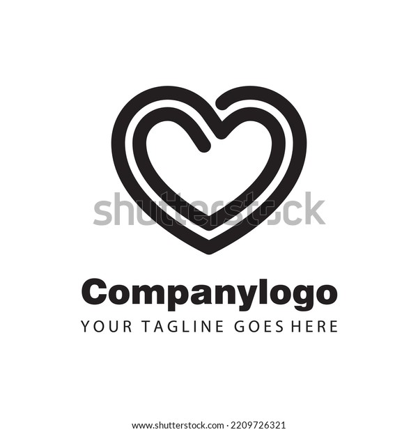 Simple Black Love Symbol Logo Company Stock Vector (Royalty Free ...