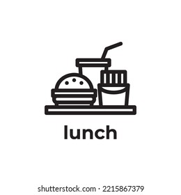 simple black lunch flat design icon template