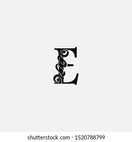 Simple black luxury letter E logo icon design concept 