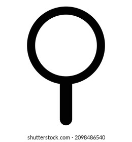 A simple black magnifying glass icon.