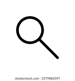 Simple Black Magnifying Glass Icon.