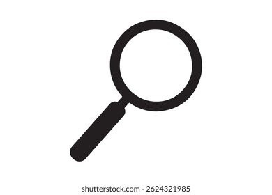Simple black magnifying glass icon silhouette
