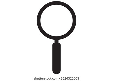 Simple black magnifying glass icon silhouette
