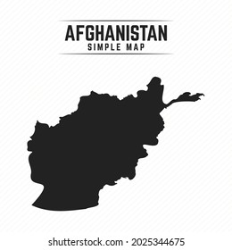 Simple Black Map of Afghanistan Isolated on White Background