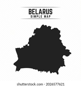 Mapa negro simple de Bielorrusia aislado de fondo blanco