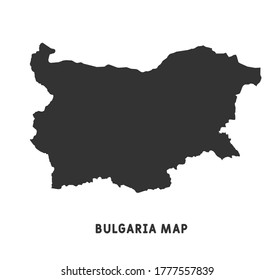 Simple Black Map Of Bulgaria Isolated On White Background. Vector Illustration