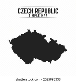 Einfache Schwarze Karte der Tschechischen Republik einzeln auf weißem Hintergrund