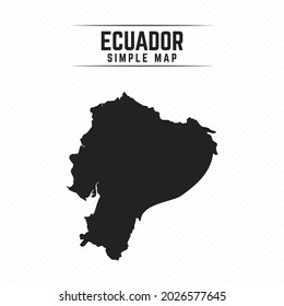 Mapa negro simple de Ecuador aislado de fondo blanco
