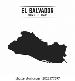 Simple Black Map of El Salvador Isolated on White Background