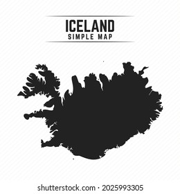 Mapa negro simple de Islandia aislado en fondo blanco