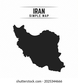 Simple Black Map of Iran Isolated on White Background