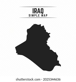 Mapa negro simple de Iraq aislado en fondo blanco