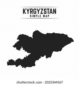 Simple Black Map of Kyrgyzstan Isolated on White Background