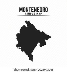 Simple Black Map of Montenegro Isolated on White Background