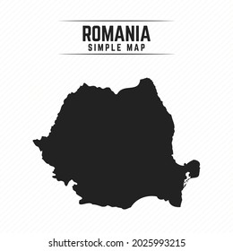 Mapa negro simple de Rumania aislado en fondo blanco