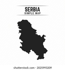 Mapa negro simple de Serbia aislado de fondo blanco