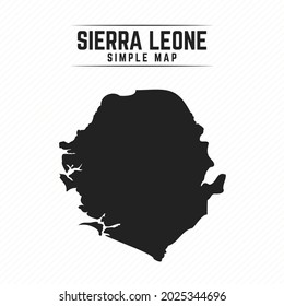 Simple Black Map of Sierra Leone Isolated on White Background
