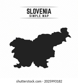 Simple Black Map of Slovenia Isolated on White Background