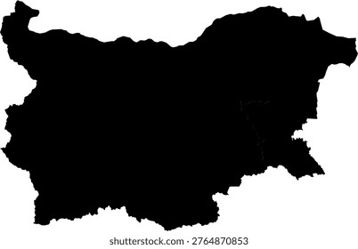 A simple black map vector of Bulgaria, a Balkan country in Europe, National map illustration of Bulgaria, Bulgaria map simple flat vector