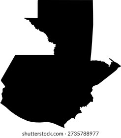 A simple black map vector of Guatemala, a country in Central America, National map Illustration vector of Guatemala, Guatemala map simple flat vector.