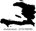 A simple black map vector of Haiti, a country in Central America or Caribbean, National map Illustration vector of Haiti, Haiti map simple flat vector.