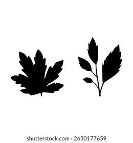 Simples forma de folha de bordo preto, em branco.