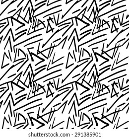 Simple black marker seamless vector pattern