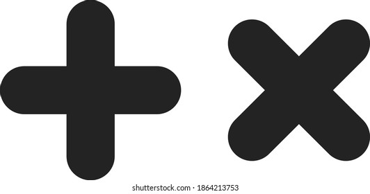 Simple Black Mathematics  Arithmetic Signs Illustrated Icon 