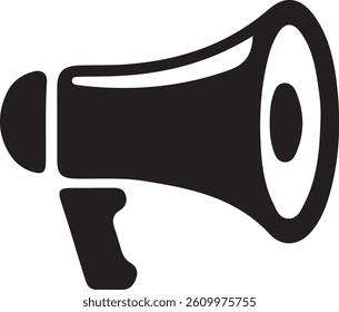 A simple black megaphone icon silhouette vector on  a white background