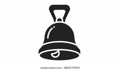 Simple black metal bell icon