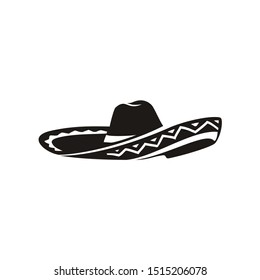 Simple Black Mexican Hat Sombrero Vector
