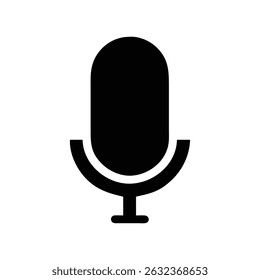 Simple Black Microphone Icon vector 