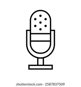  simple black microphone outline icon