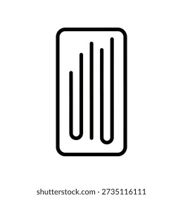Simple black mobile phone icon with signal bars on white background, symbolizing connectivity and communication.