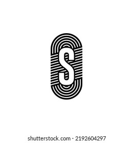 Simple black modern S letter design concept