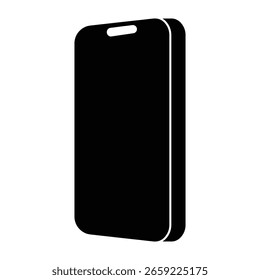 Simple black of a modern smartphone with rounded corners 