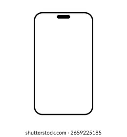 Simple black of a modern smartphone with rounded corners 