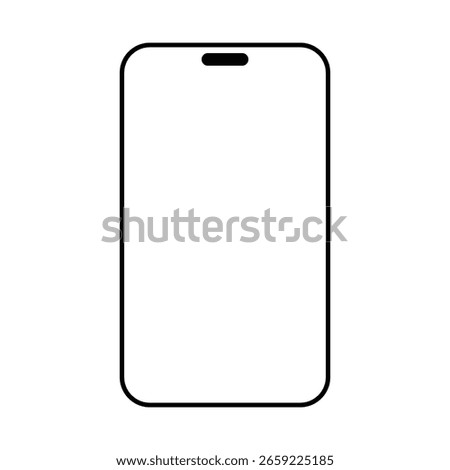 Simple black of a modern smartphone with rounded corners 