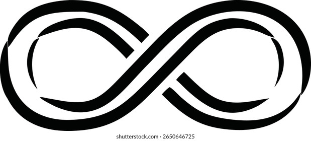 Simple black monoline infinity symbol logo design with transparency