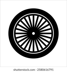 Simple black motorcycle tire - stock vector, white background