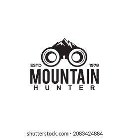 Simple black mountain icon vector logo design