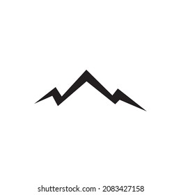 Simple black mountain icon vector logo design
