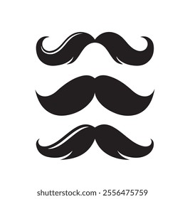 Simple Black Moustache Icon - Minimalist Vector Design